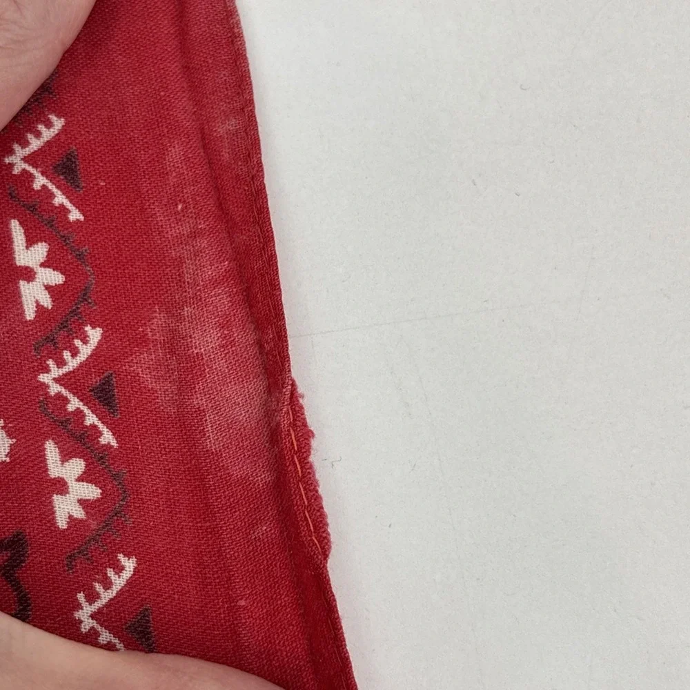 Vtg‎ Bandana 1970's Fast Color Red 100% Cotton Made In USA Western RN 13962 READ